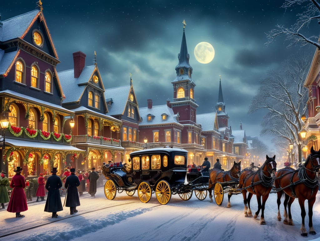 vintage Christmas postcard illustration