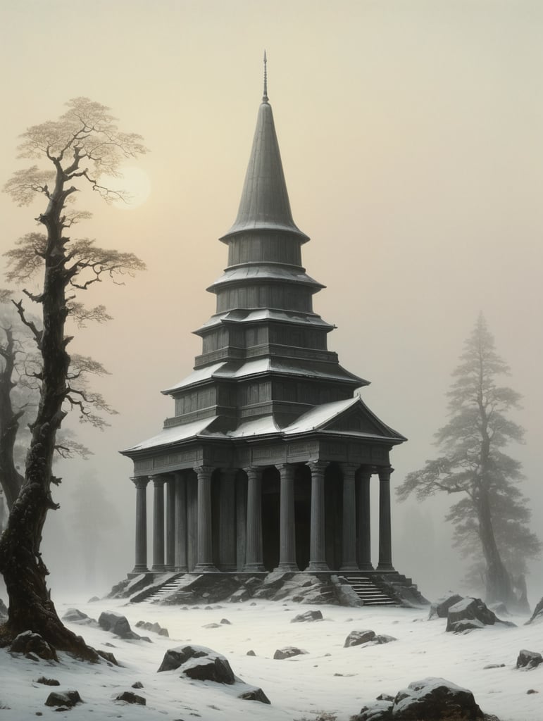 An old temple by Caspar David Friedrich