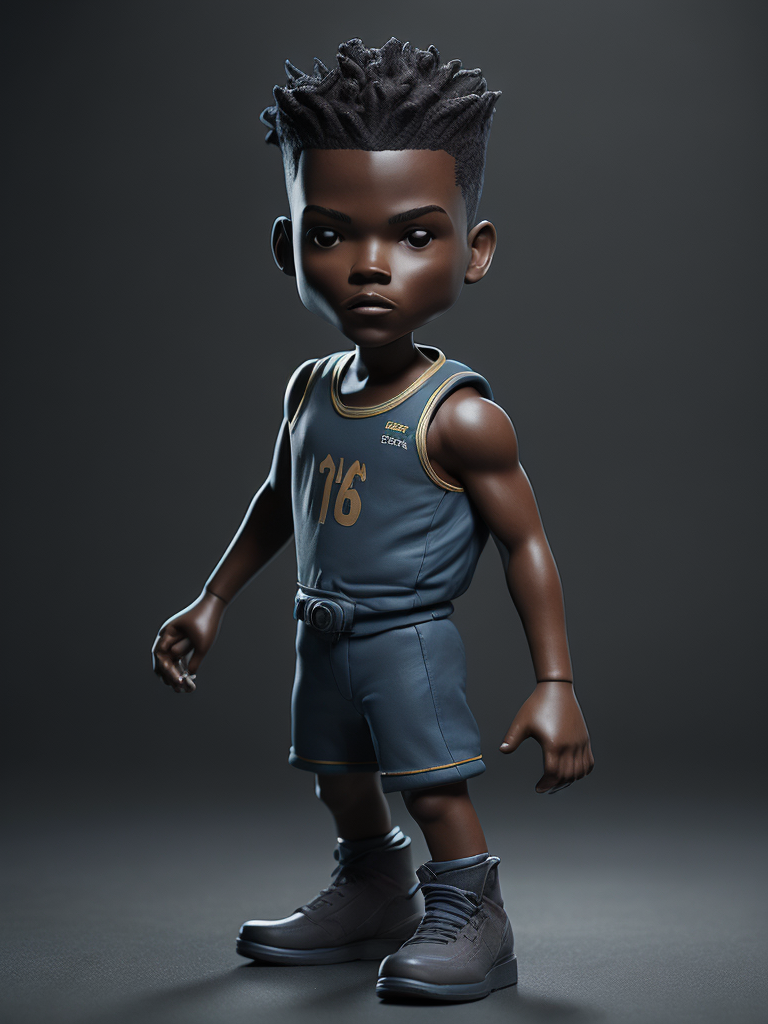 Full body 3d render of funko pop jimmy butler