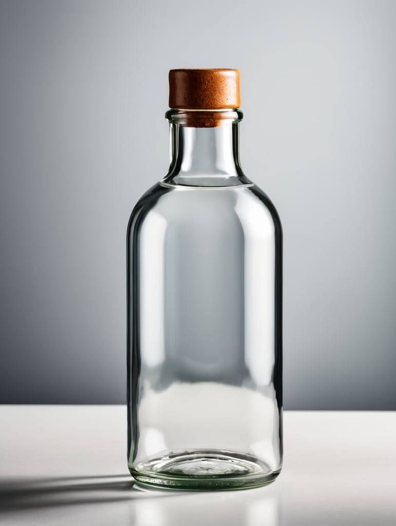 Photo of a Glass Bottle, Empty, Clean, Clear