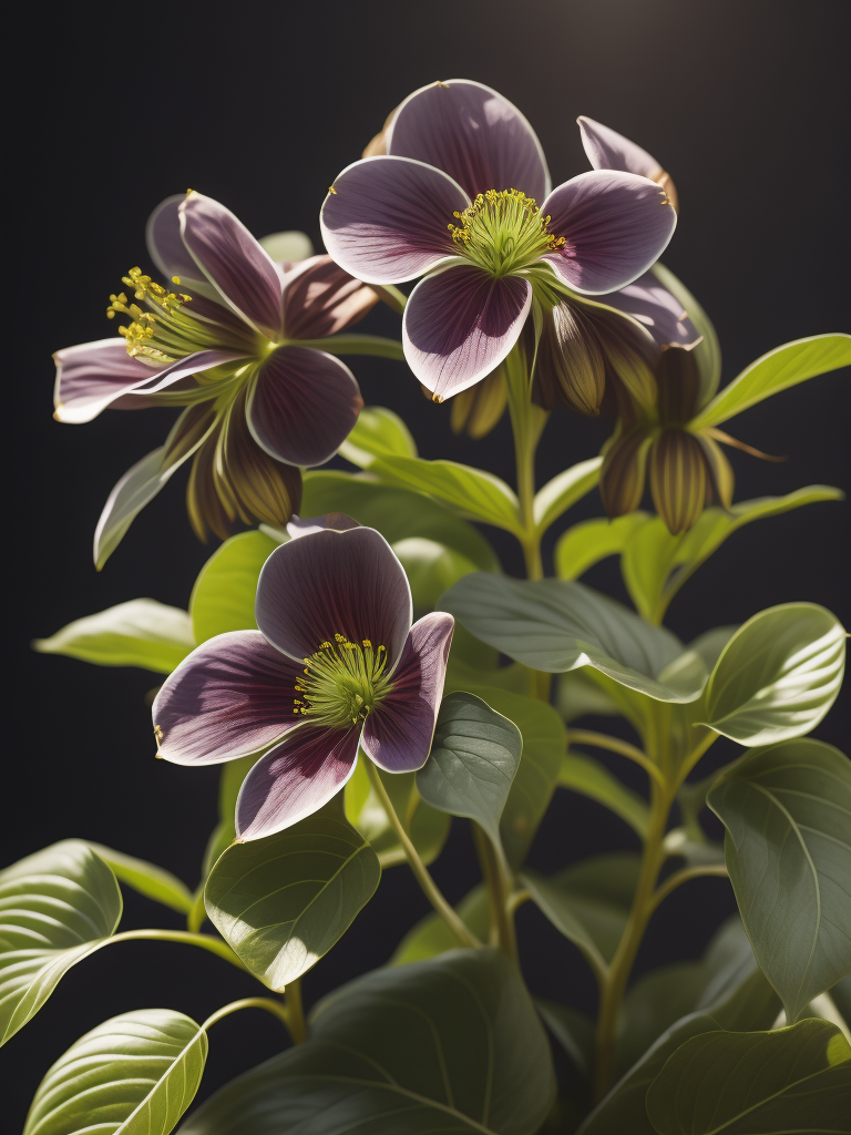 цветы морозник, светит солнце в саду