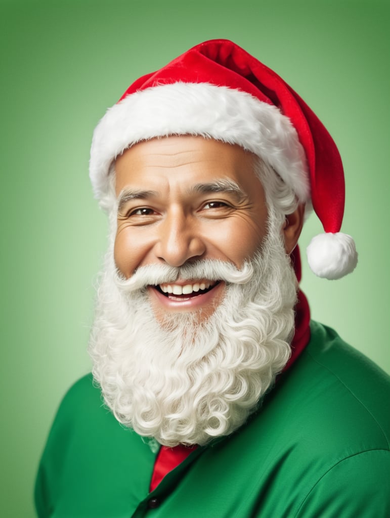 Premium Free ai Images | happy loving santa claus over green background