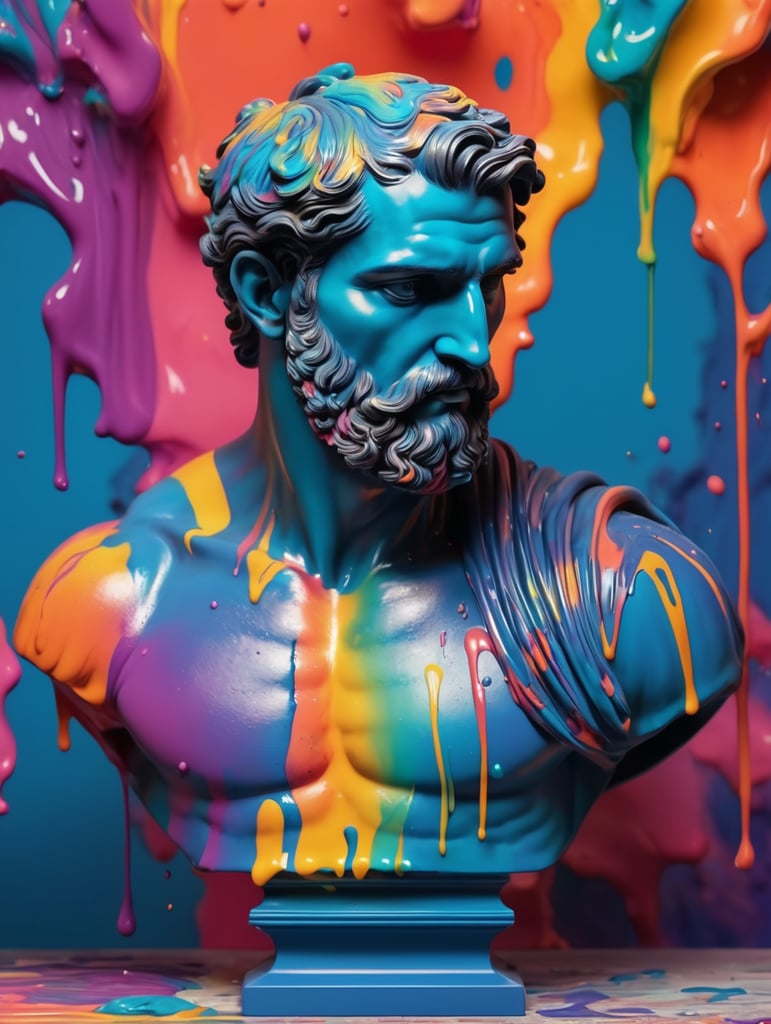 Premium Free ai Images | Flowing Colors: Greek Relic Transformed
