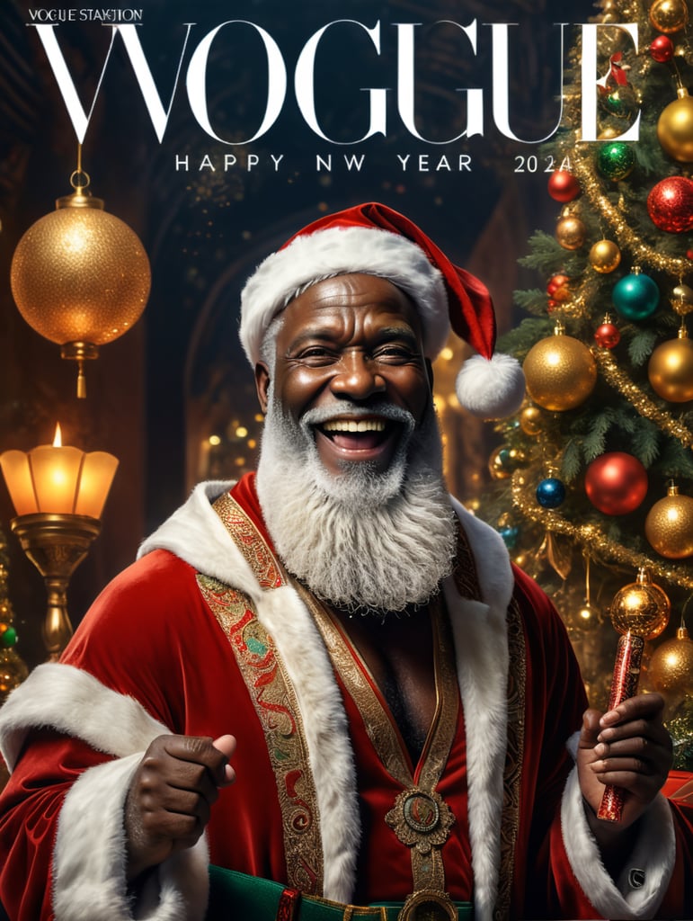 Happy New Year 2024, African Santa on the cover of Vogue