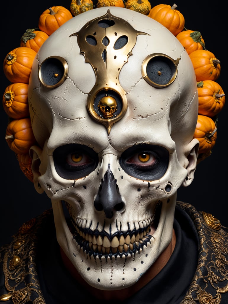 salvador dali halloween makup skull portrait