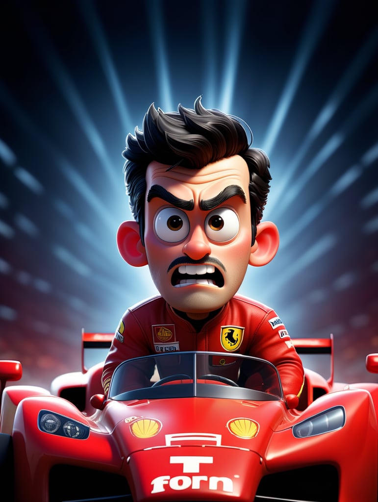 ferrari formula 1 with carlos sainz pilot red race suit