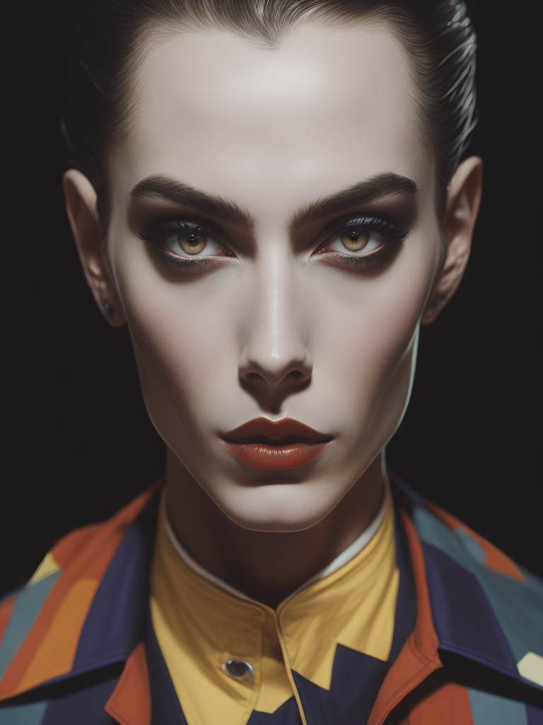 harlequin portrait, painting, illustration, Lithography, Pop-art, style of Richard Lindner