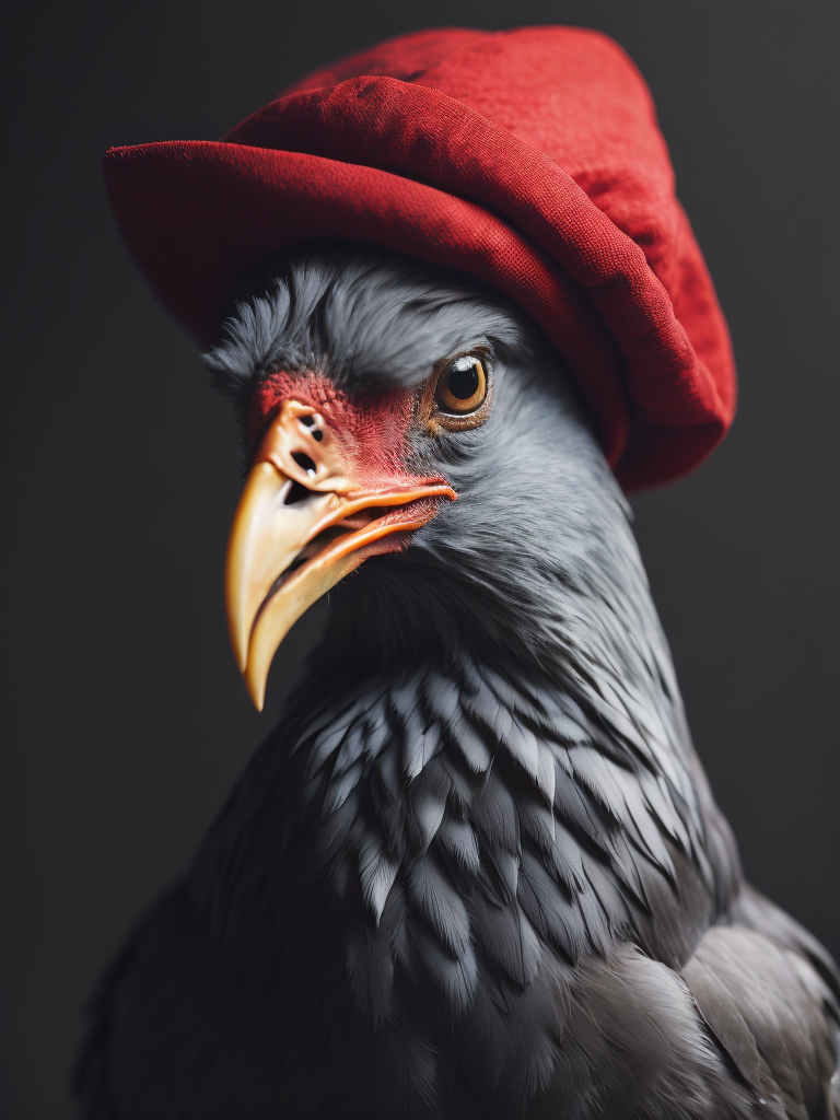 Chicken with red hat
