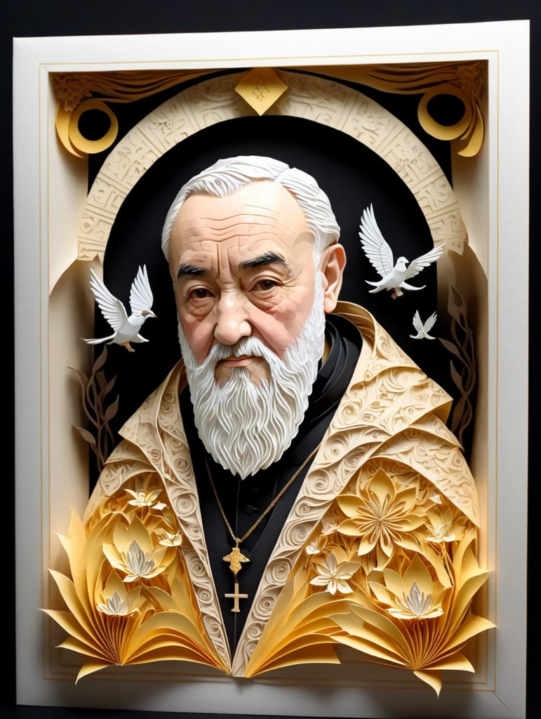 St. Padre Pio like an AE Waite tarot card