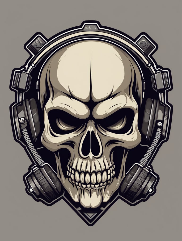 Skull Gaming Logo, vector image