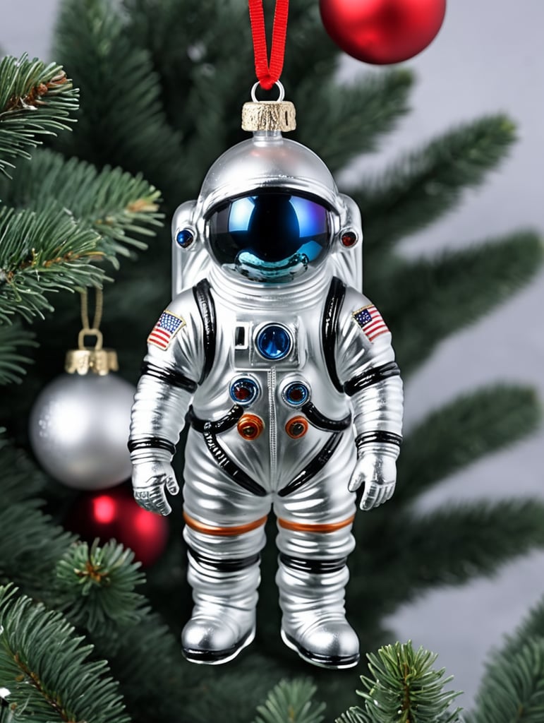 astronaut small glass glass figure, Christmas toy for the Christmas tree