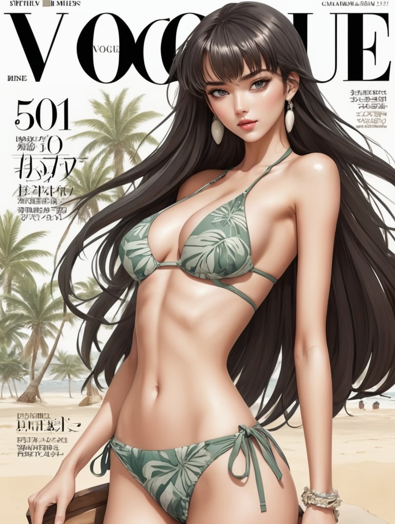 обложка журнала vogue девочка в бикини аниме