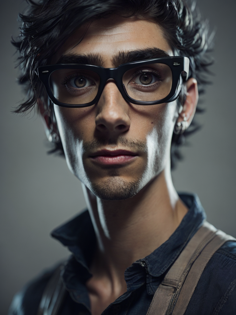 cartoon character with black glasses