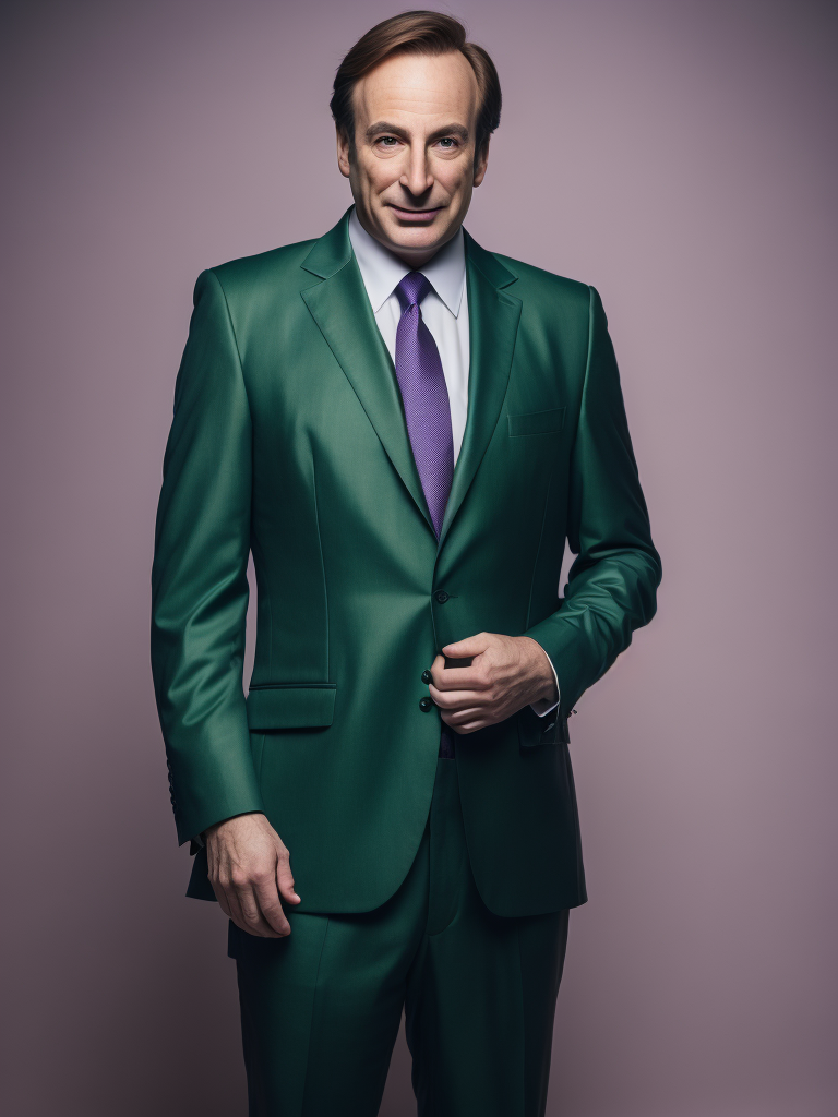 Saul goodman as green globin in a marvel movie, purple suit