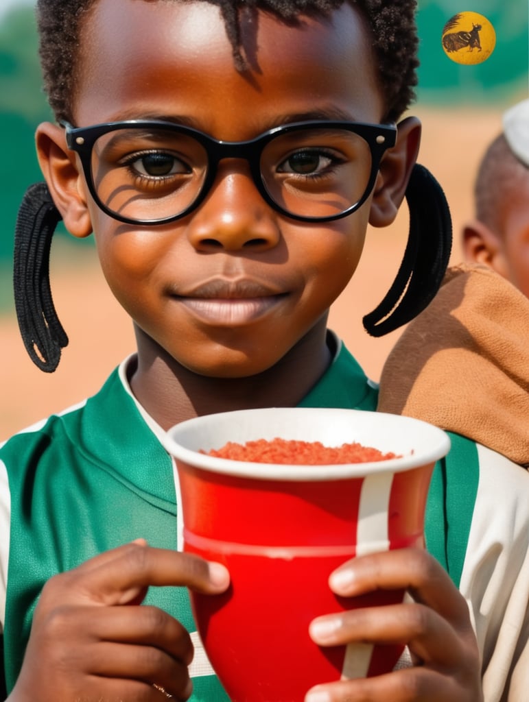 Show picture showing a black boy playing football in Africa