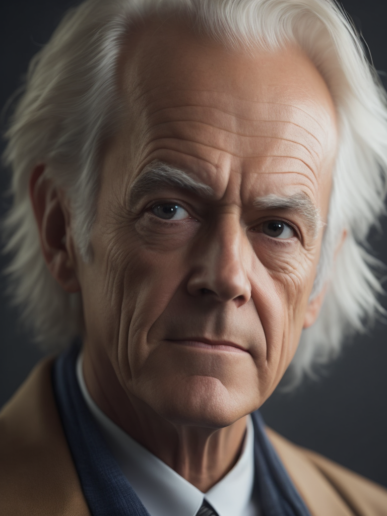 portrait of Doc Brown from back to the future