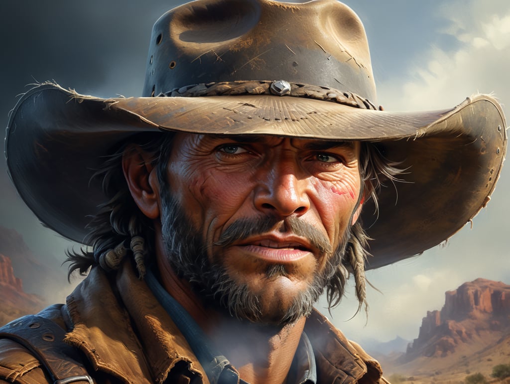 Premium Free ai Images | cowboy face