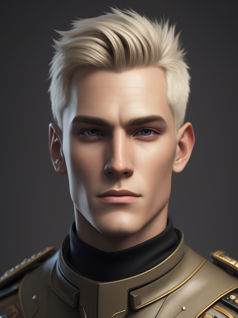 white male young blond face front view military