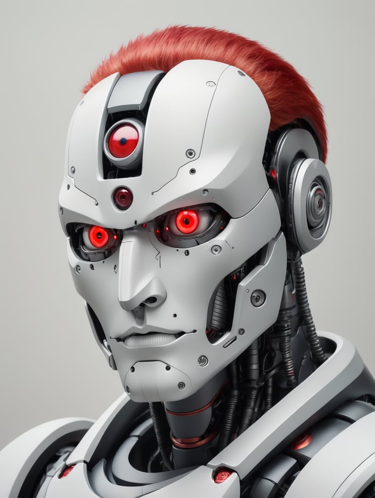 A robot with a red head and one eye