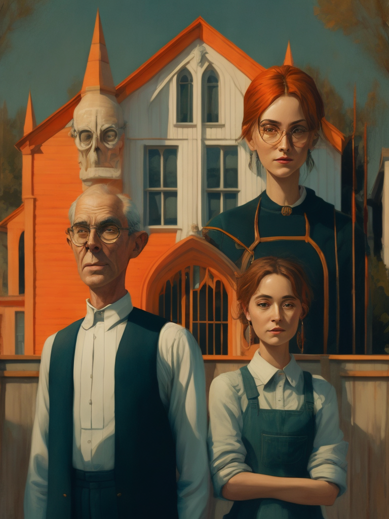 American Gothic Grant Wood, real life