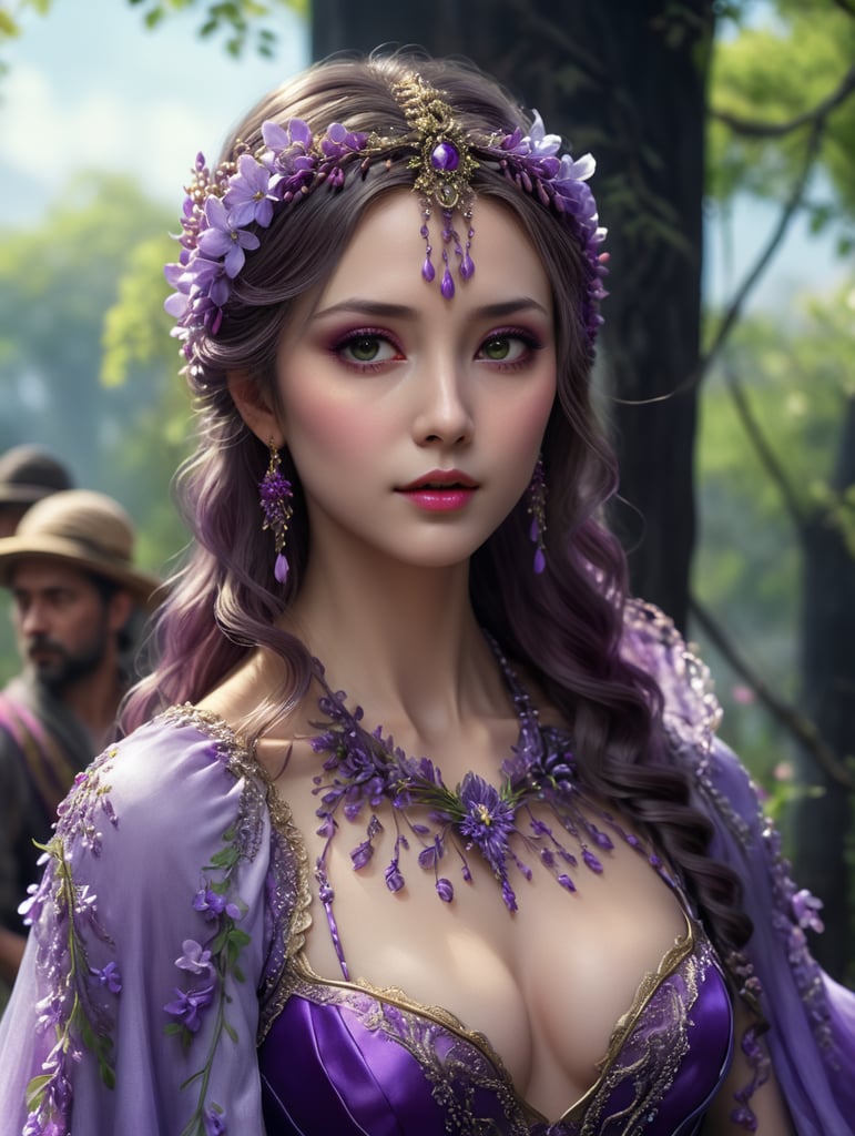 Make concept references for wisteria themed costume
