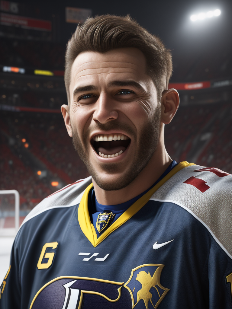 hockey player missing a tooth