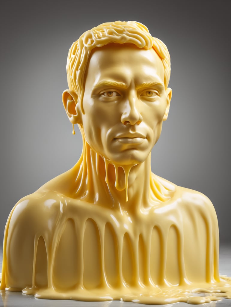 a person made of butter, melted