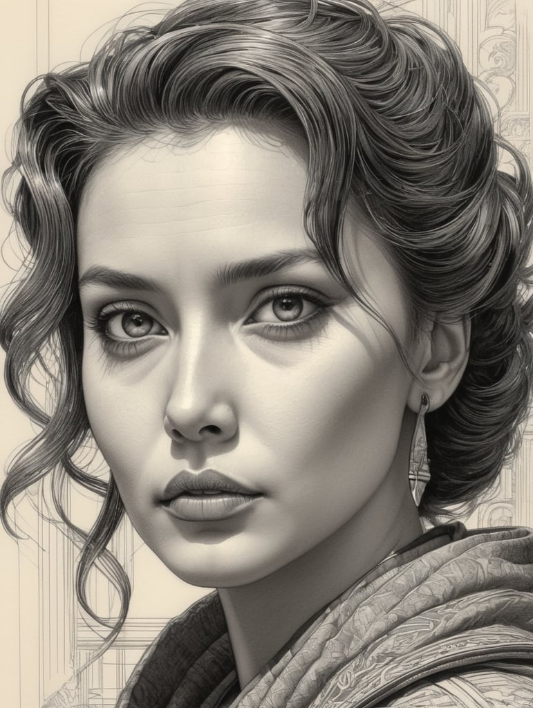 detailed vintage sketch art, Cross hatching, Strong facial expression, pencil art, in the style of Pascal Blanche