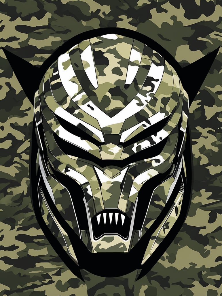 predator camouflage pattern, vector art, modern