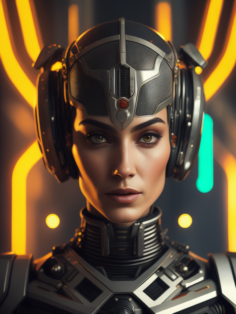 Chiara Ferragli as a robot, bright and saturated colors, elegant, highly detailed, vogue, fashion magazine, sharp focus