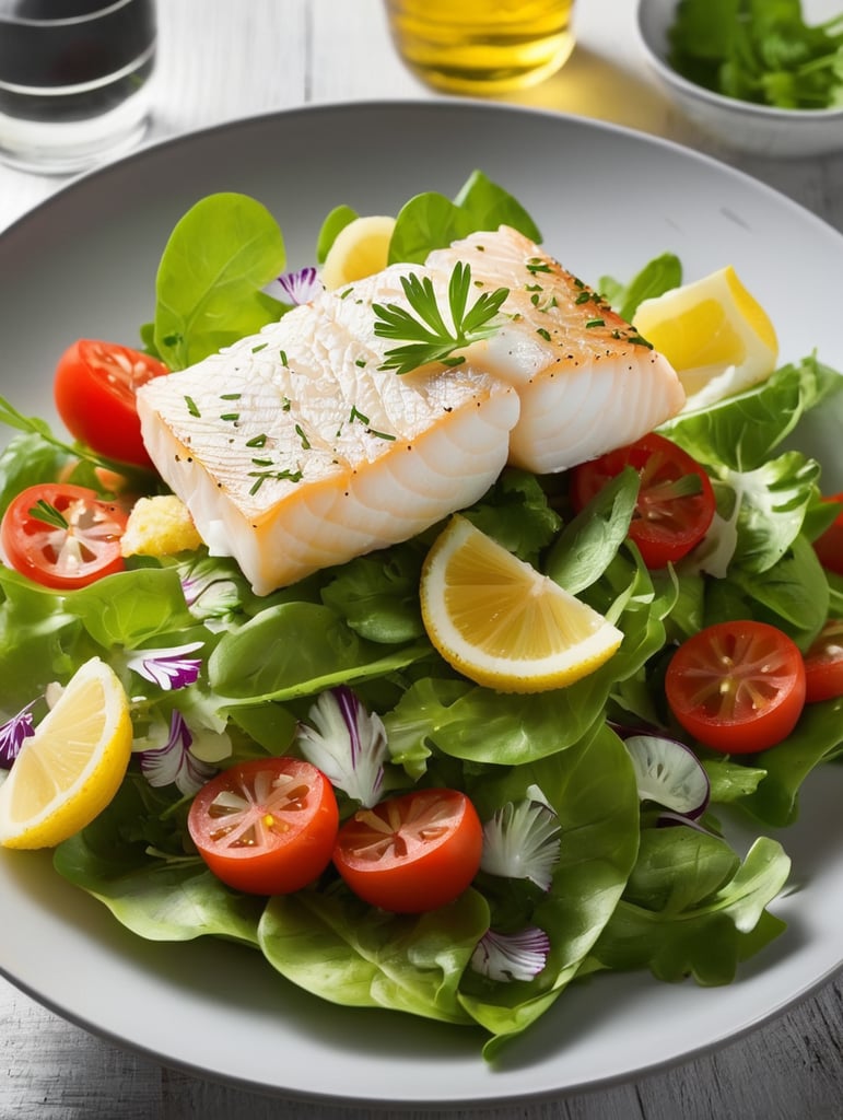 Premium Free ai Images | cod salad
