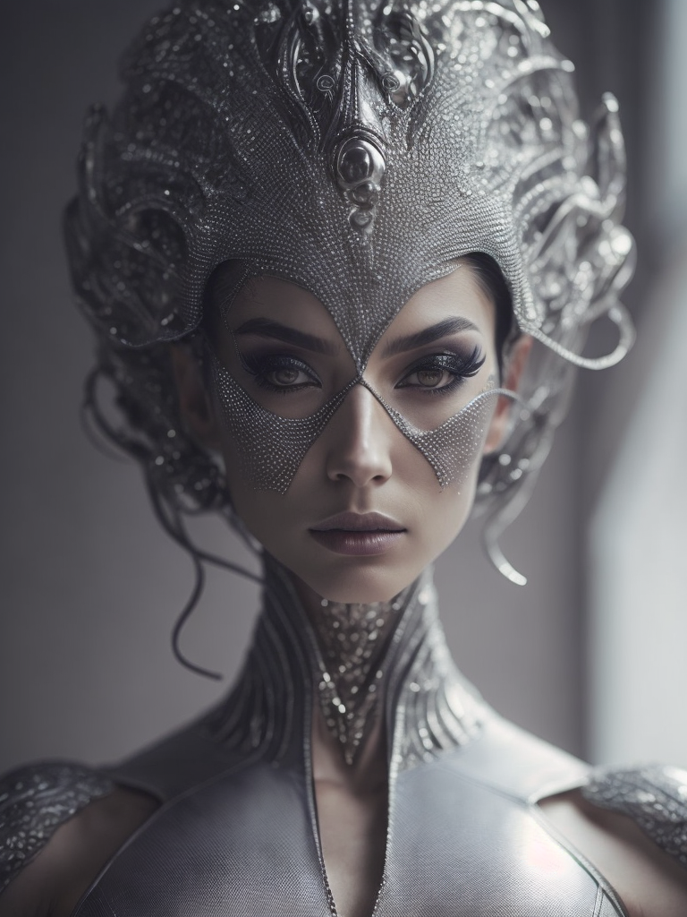 beautiful alien woman by Hajime Sorayama, Hedi Xandt