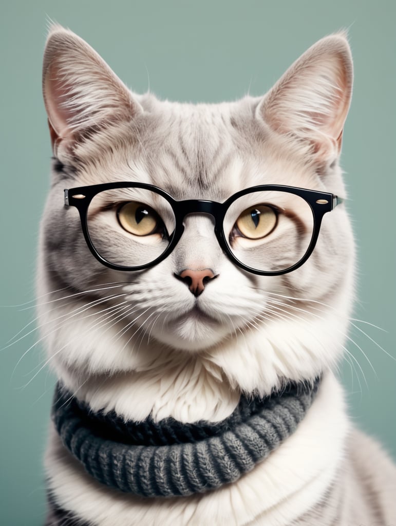 sevimli,gözlüklü kedi
