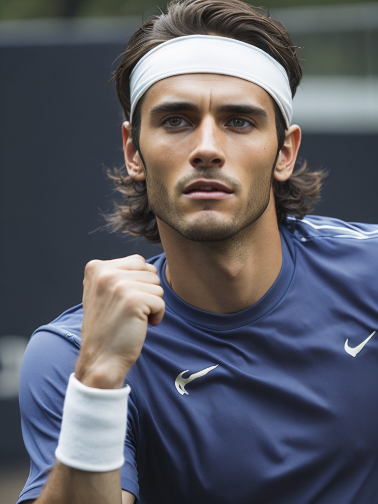 a man tennis player, wearing blue t-shirt, wimbledon