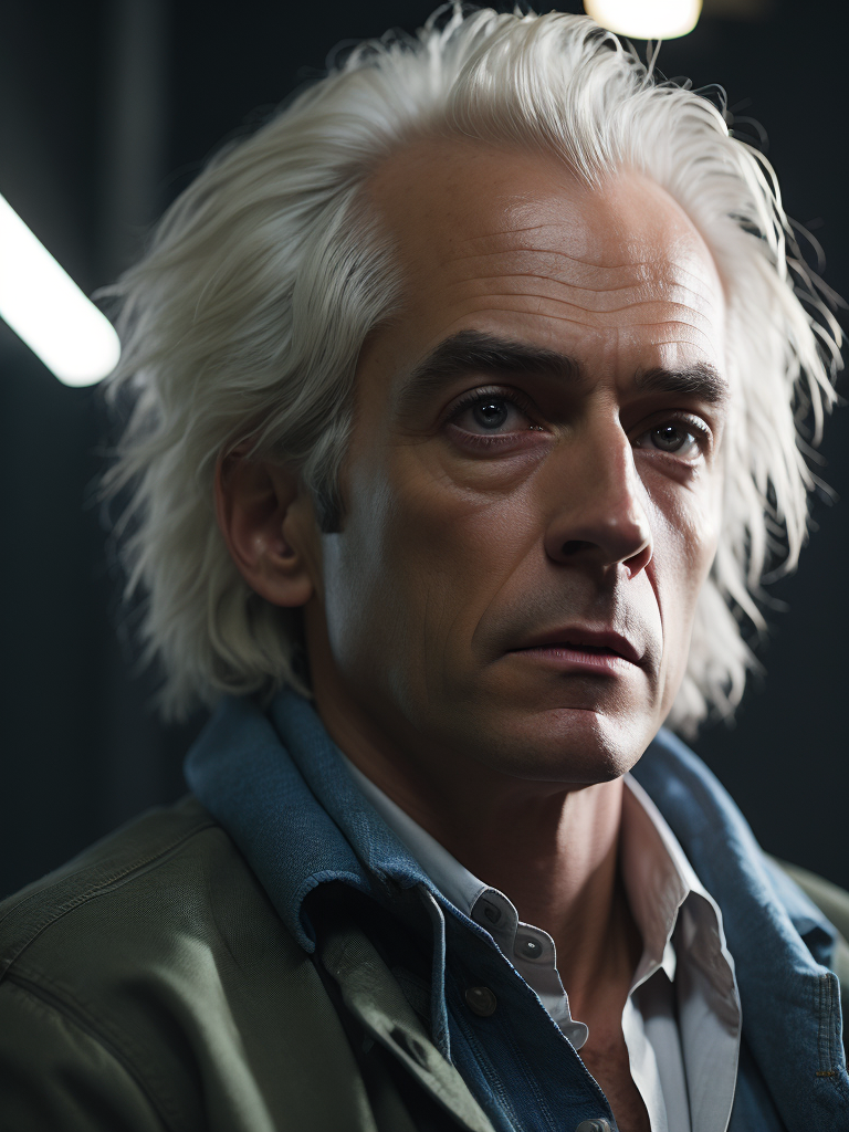 portrait of Doc Brown from back to the future