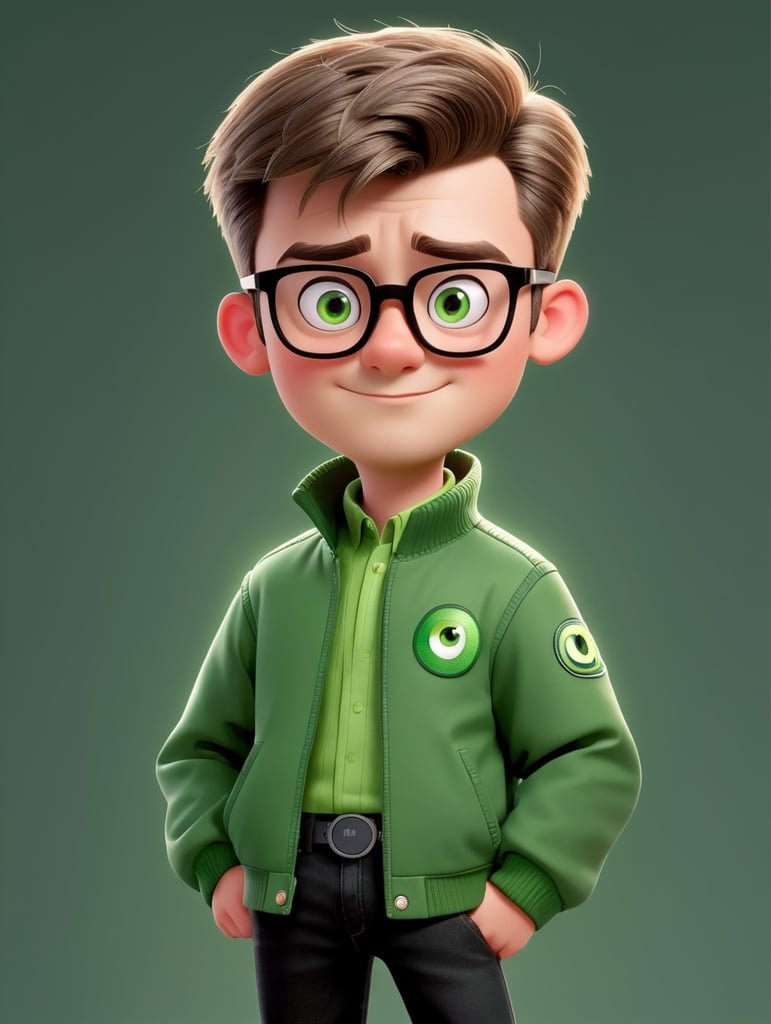 Парень светлые короткие воласы,глаза зелёные,в очках,зелёном куртке,чорных жинсах .