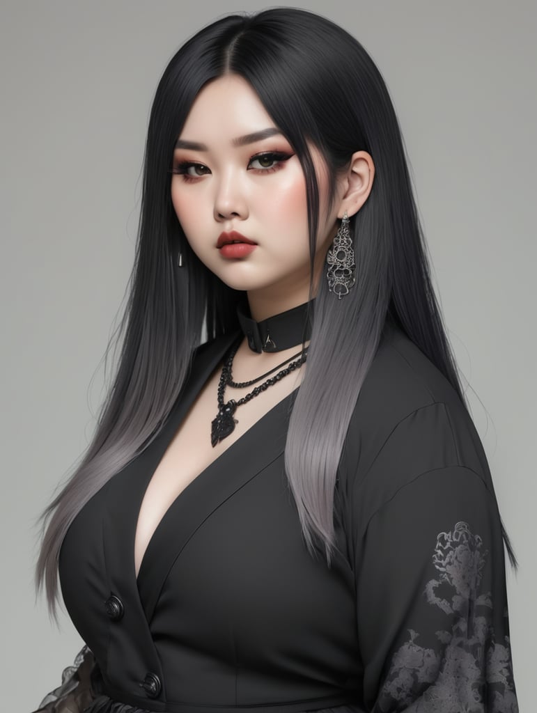a thicc asian goth girl