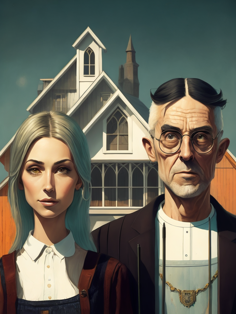 American Gothic Grant Wood, real life