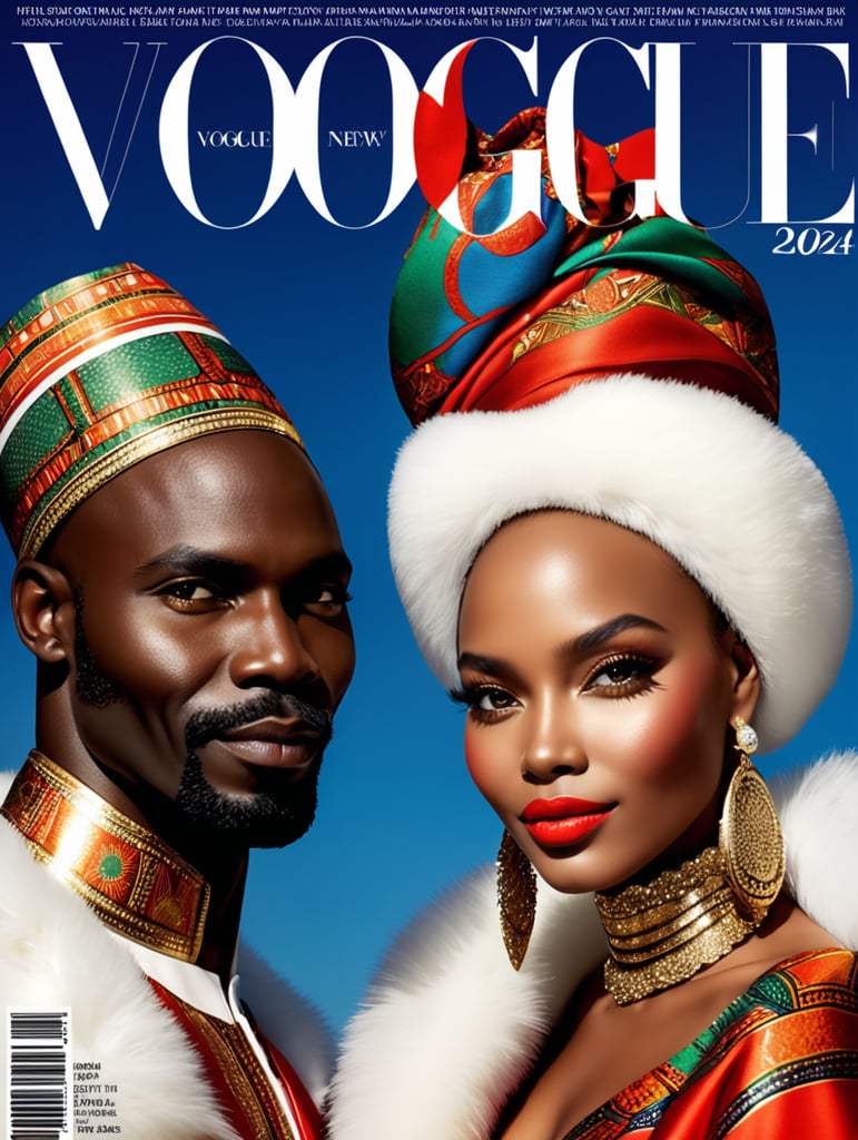 Happy New Year 2024, African Santa on the cover of Vogue