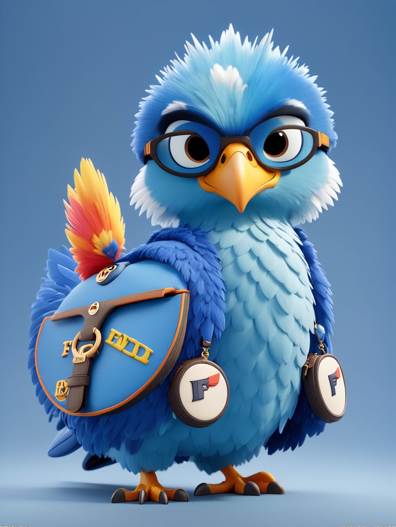 A Falcon bird wearing Fendi brand