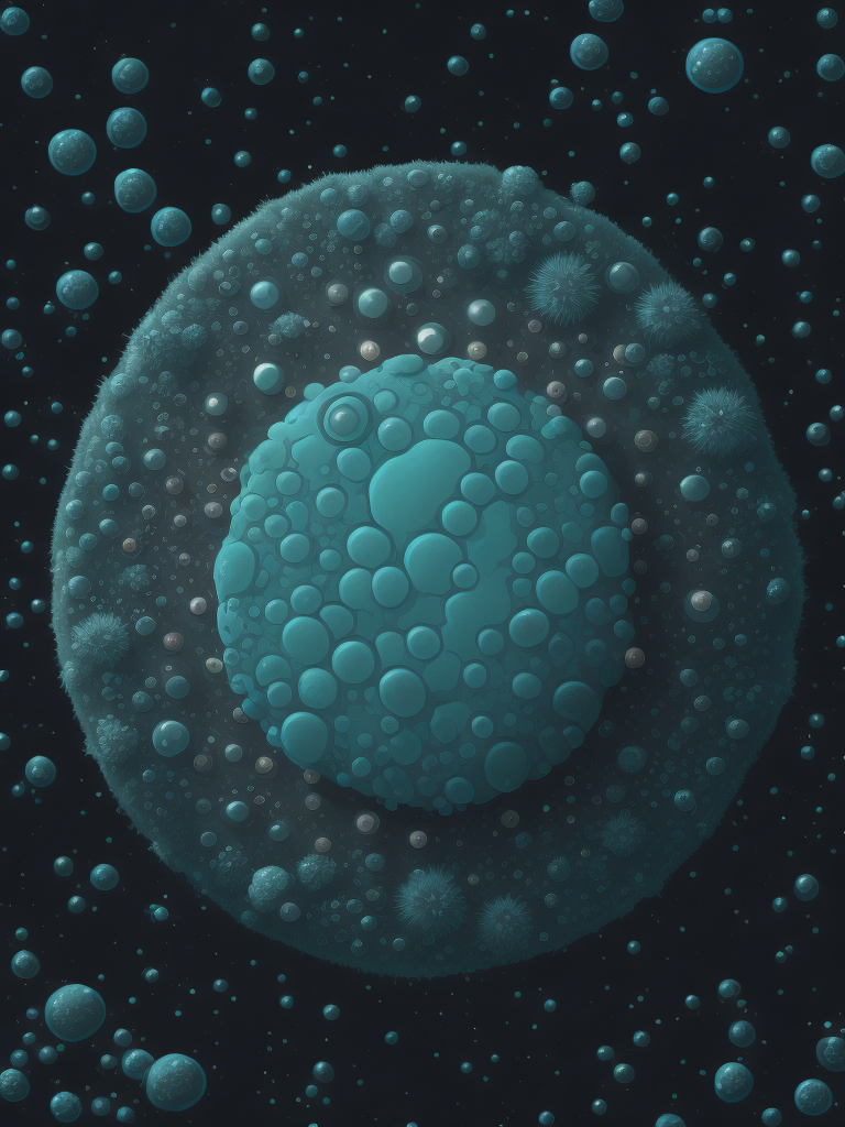 bacterias en un estilo plano, vectorial, y elegante. Usa una paleta de colores que sea un triada de azules muy definida