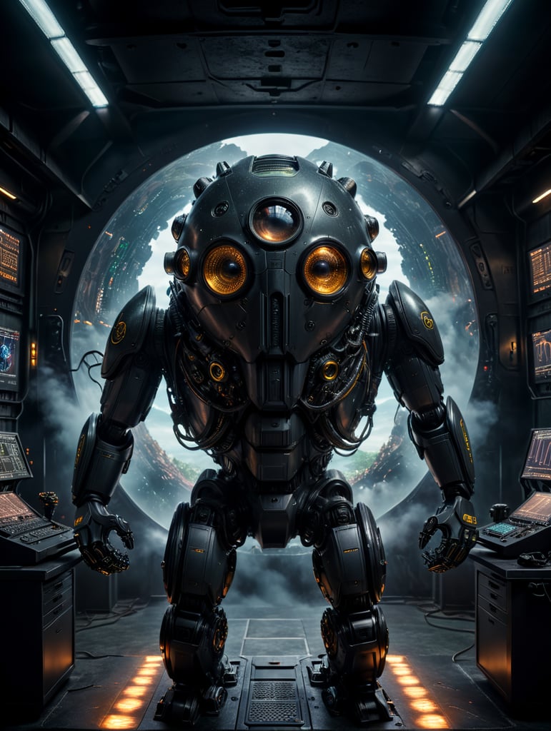 16K Ultra Cinematic resolution quality, Imagine superluminal, explosion of ChatGPT and other similar services such as giant squid made out of camera lenses, Lots of mechanical parts, Aperture eyes version of ai humanoid an AI agent is like a super-smart software program that can not only follow instructions, but also create mathematical equations, o. Holographic workstation