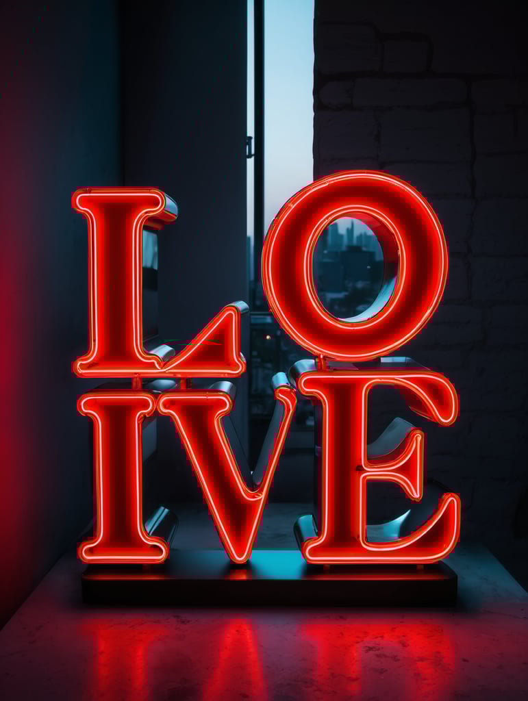 love neon sign, red color, neon