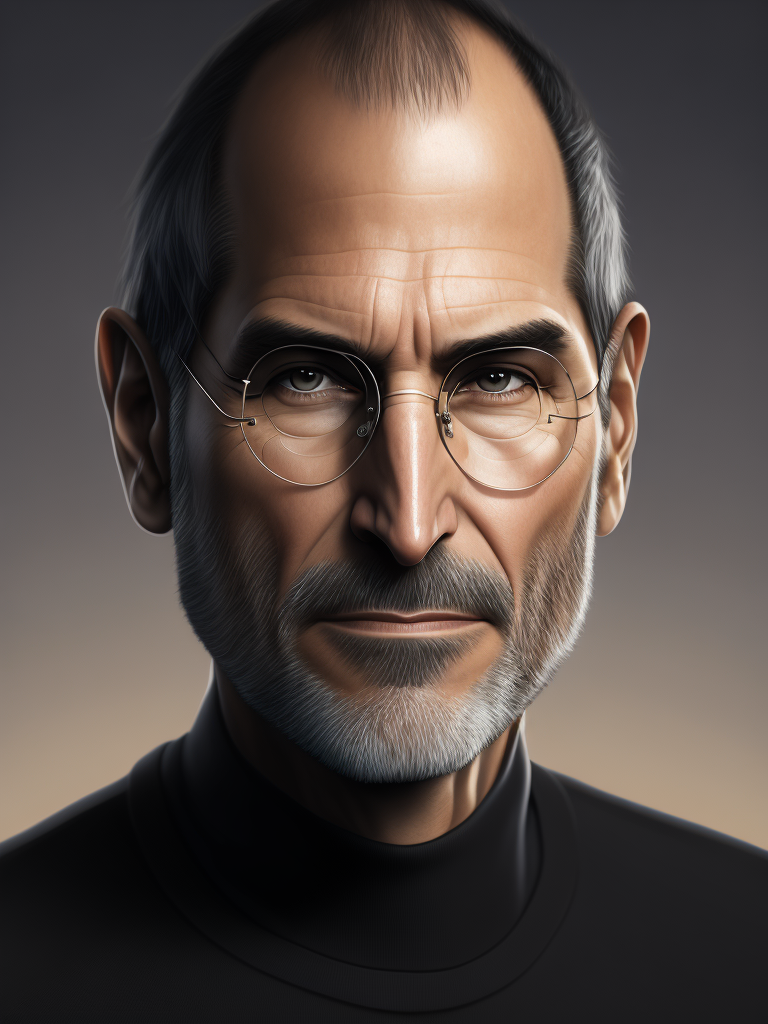 Portrait of Steve Jobs, natural colors, elegant, highly detailed, sharp focus, dramatic lighting, depth of field, incredibly high detailed