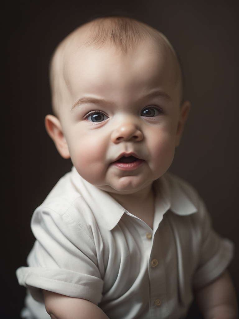 portrait of Vladimir Lenin as a kid, 6 month old, happy emotions on his face