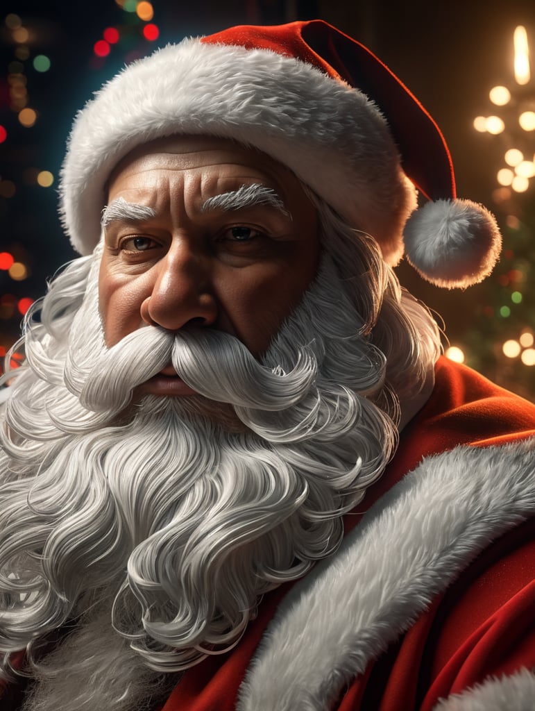 Santa Claus As A Gangsta, dramatic Lighting 4k ultra Ray tracing, Highest quality