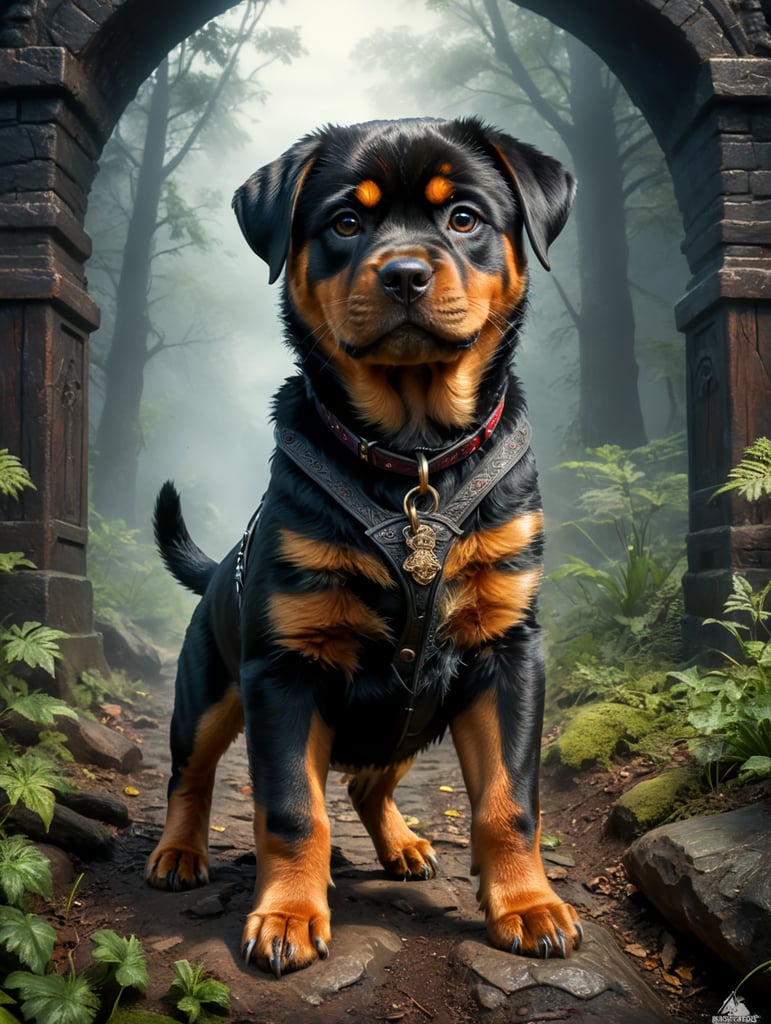 Premium Free ai Images | Rottweiler's Thrilling Puppy Journey