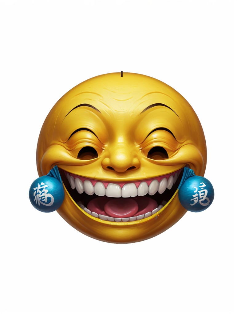 Extreme happiness, Chinese laughter emoji as a human