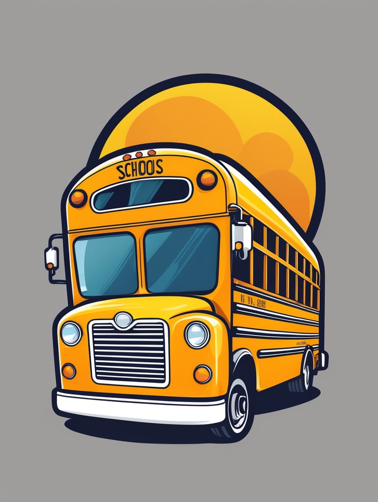 School Bus Vectors Design, mascot logo, bright colors, vector Logo, vector image