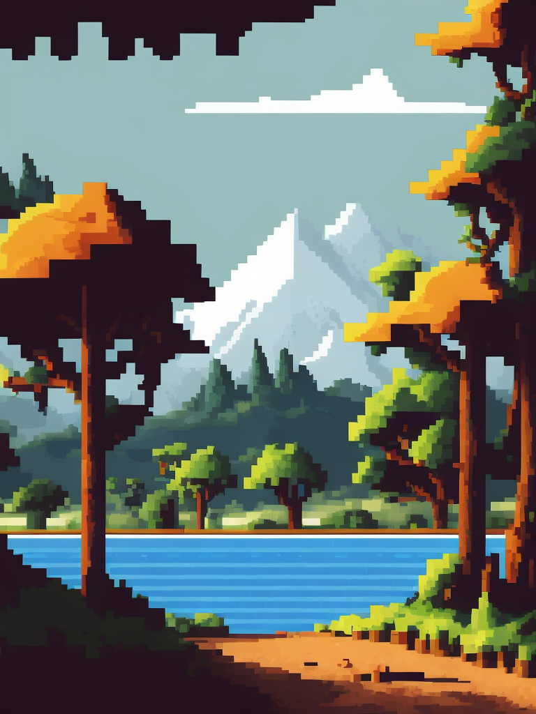 landscape art pixel landscape big pixel art square pixel art vector landscape digital art artificial intelligence computer generated graphic design abstract landscape